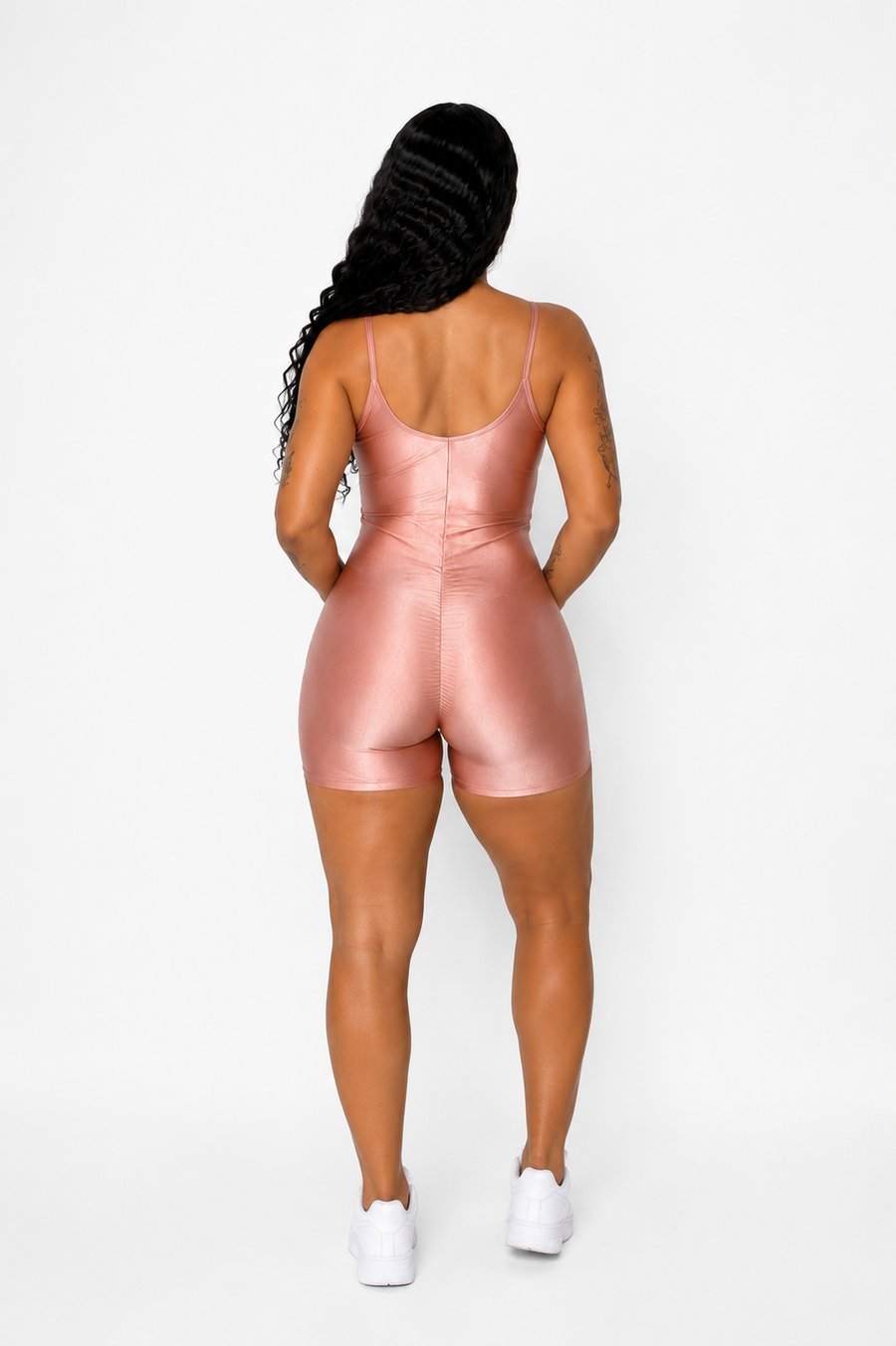 Macacão Rosé Metalizado Legging Empina Bumbum — foto 2