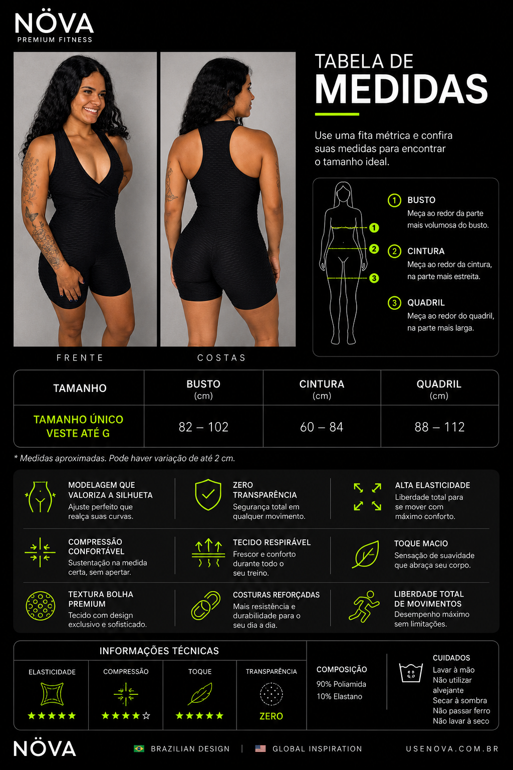 Macacão Bolha Fitness Preto — foto 4
