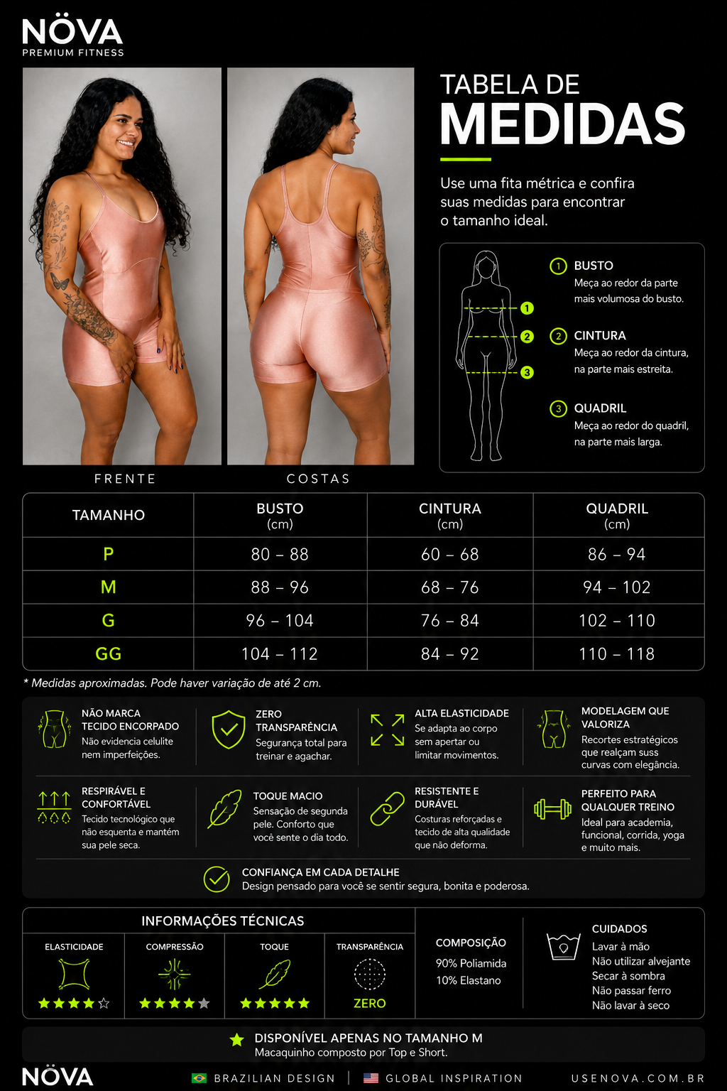 Macacão Rosé Metalizado Legging Empina Bumbum — foto 4