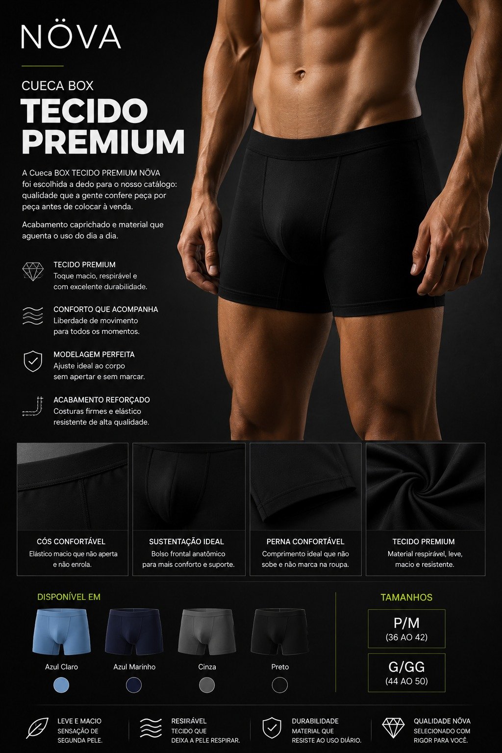 Cueca BOX TECIDO PREMIUM