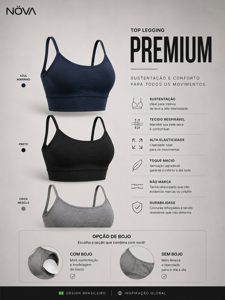 Top Alças Legging Premium